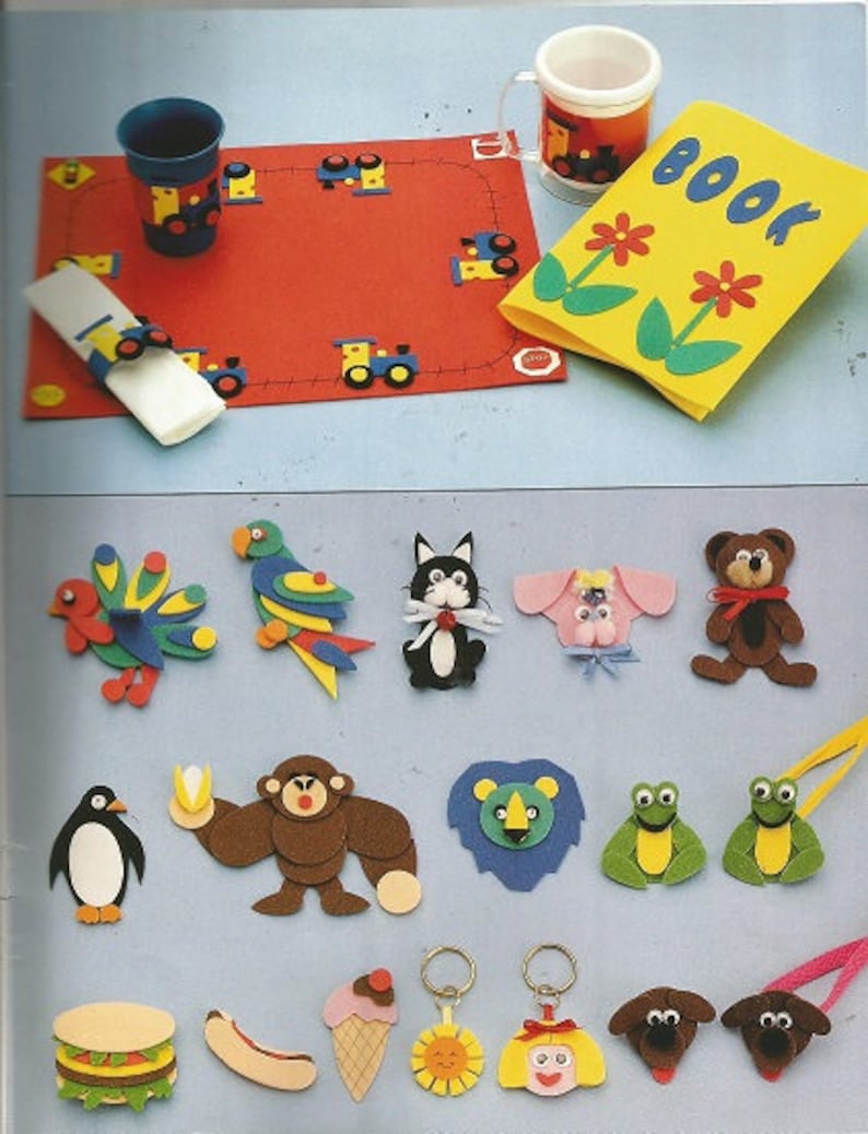 Animal Visors Key Chain Sunflower Book Mark Vintage The FUN FOAM BOOK Picture Frames Daisies Headband.. 47 Exciting Projects