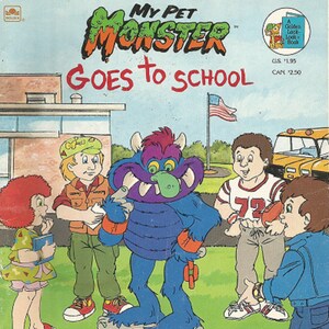 Vintage My PET MONSTER Goes to SCHOOL - A Golden Book - 1986 Those Characters From Cleveland - My Pet Monster Book - Soft Cover