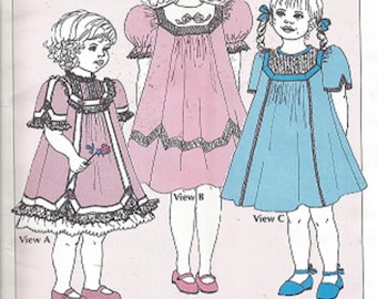 Grace L Knott SMOCKING PATTERN BELLE Dress & Petticoat - For English Smocking - Size 2,4,6 - Girls Smocked Dress Pattern