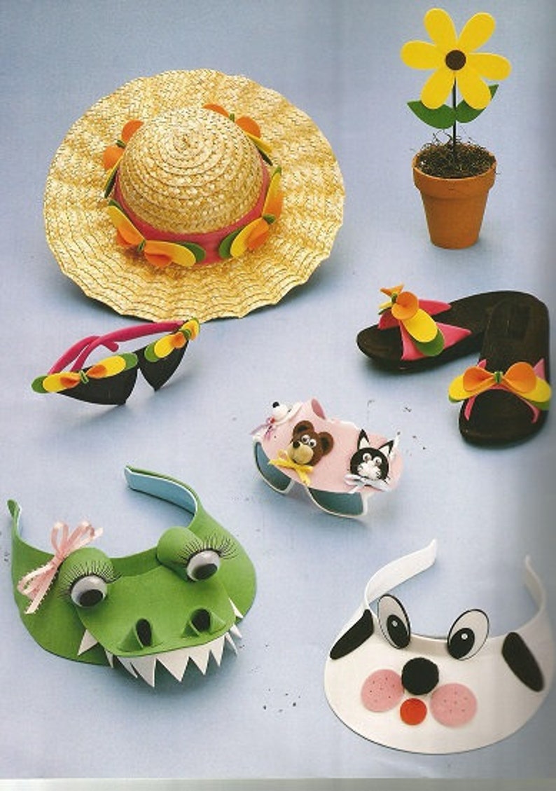 Animal Visors Key Chain Sunflower Book Mark Vintage The FUN FOAM BOOK Picture Frames Daisies Headband.. 47 Exciting Projects