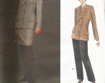 VOGUE Patterns BILL BLASS Vogue American Designer Pattern 1458 - Misses Jacket, Skirt & Pants - Average - Size 6-8-10 - c. 1994