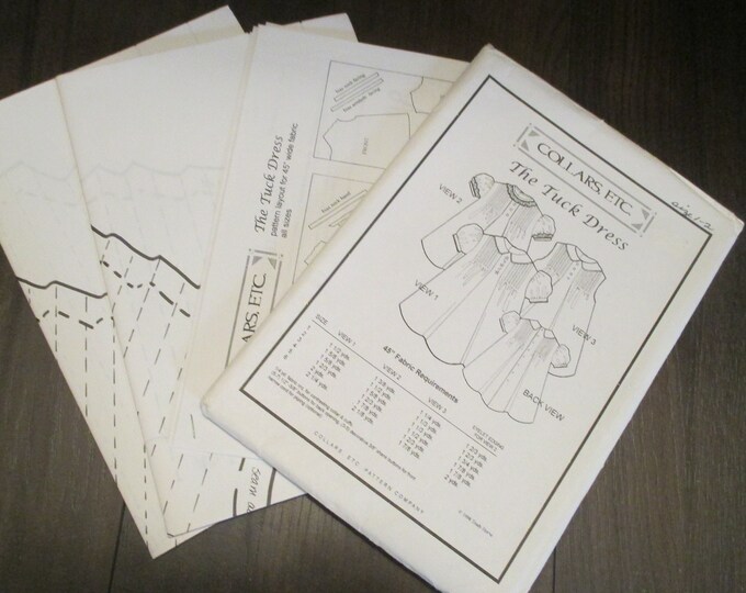 Collars, Etc the TUCK DRESS PATTERN Size 12 Girls/toddlers Heirloom