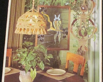 Vintage Macrame Pattern Book - MACRAME With A PURPOSE - Instructions for 15 PROJECTS - Wall Hangings - Curtains - Lamp Shade - Plant Holders