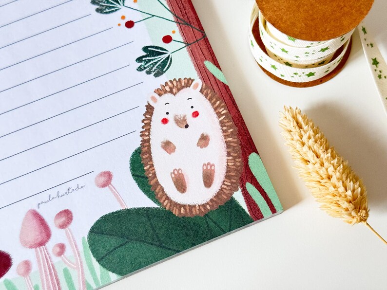 Mushrooms and forest animals memory pad