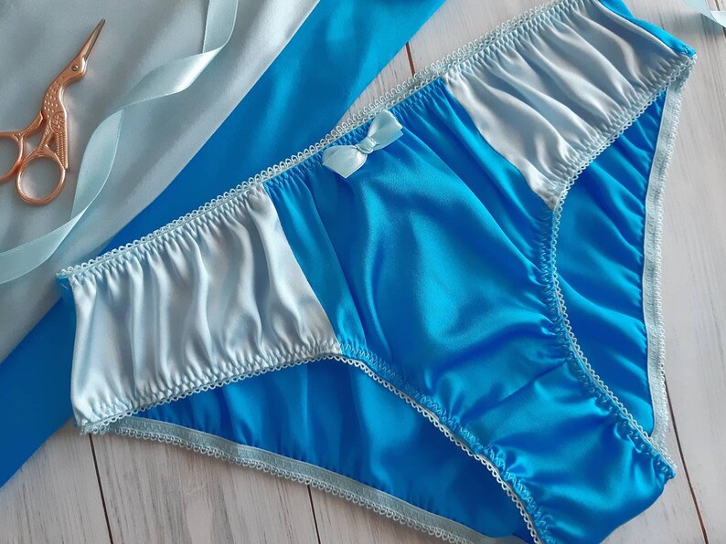 Natural Silk Blue Silk Panties Silk Lingerie Etsy