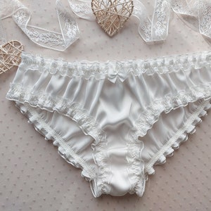 Silk Panties Milky Color, Silk Lingerie - Handmade