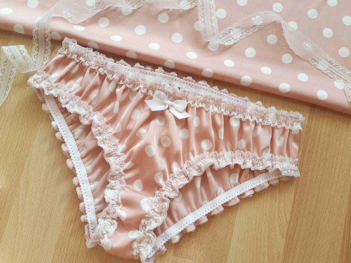 Peach Silk Panties White Polka Dots Silk Lingerie Women Etsy