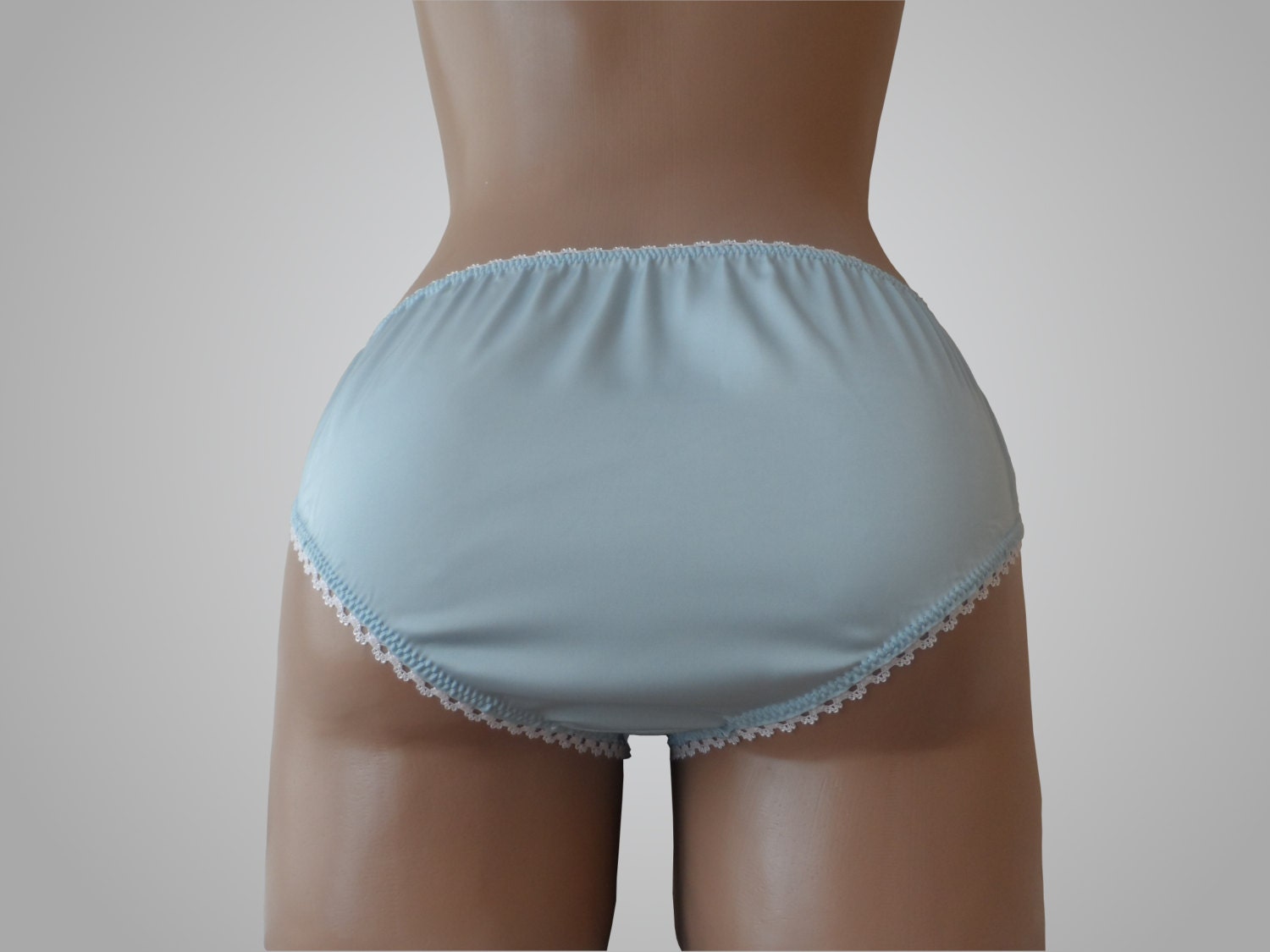 Blue Silk Panties with Lace Insert Handmade Silk Knickers Etsy