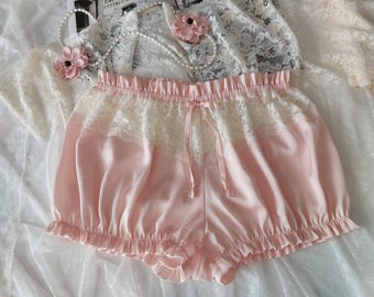 Bloomer pêche en soie de style vintage