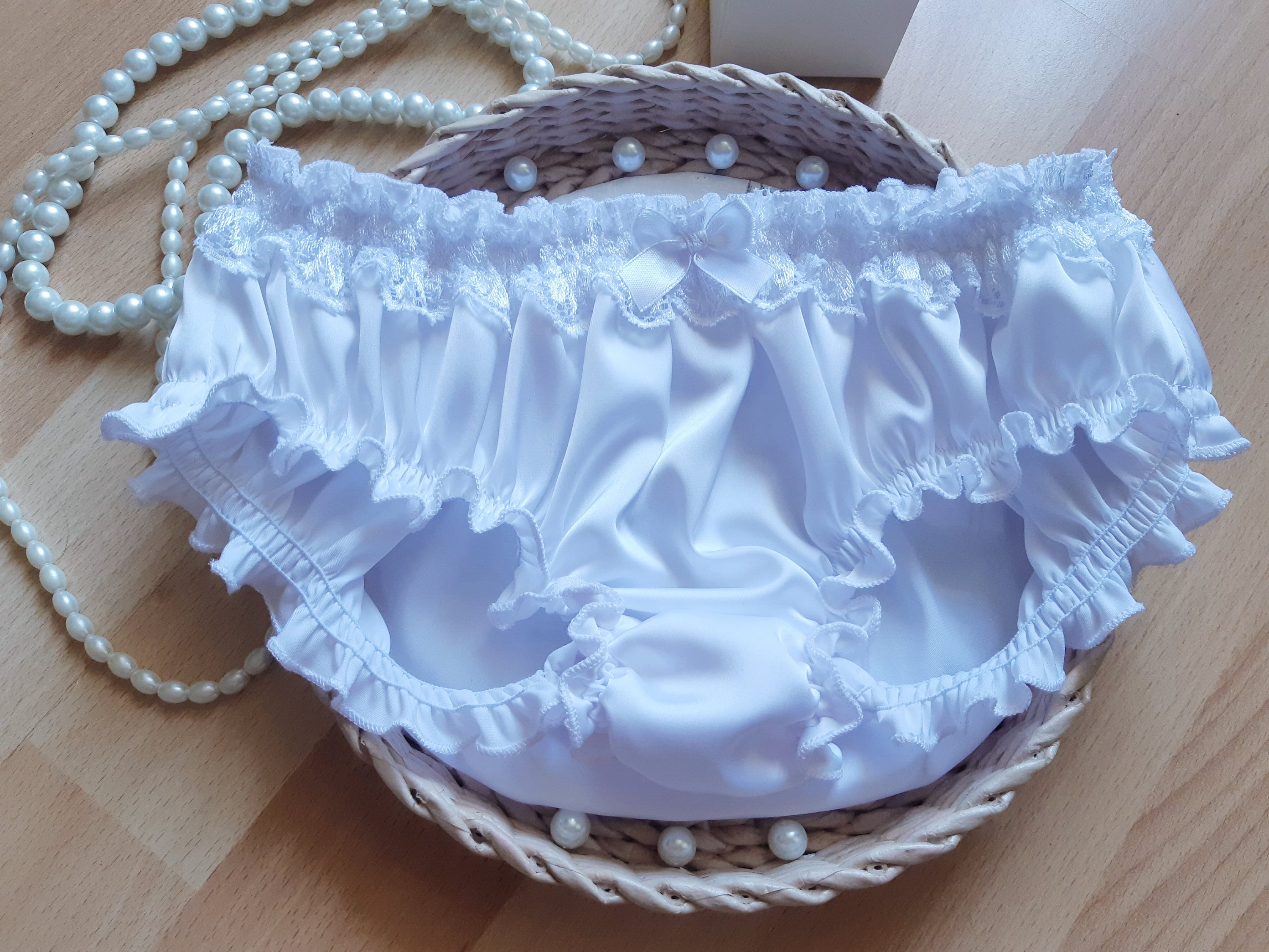 White Silk Ruffled Panties Handmade Silk Knickers Women Etsy