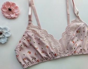 Bralette from Natural Silk Floral Print