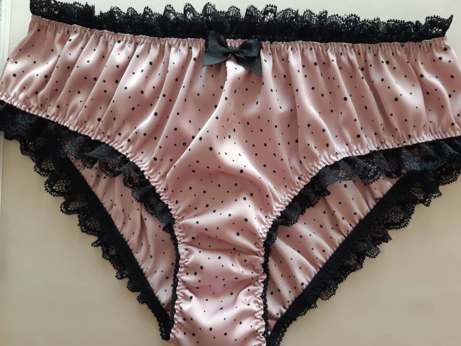 Pink Silk Panties Black Polka Dots Silk Knickers Women Etsy