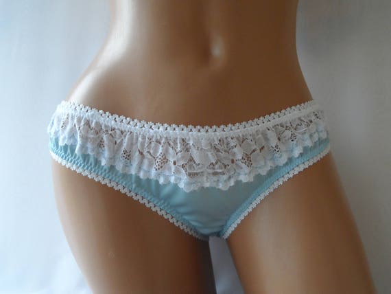 Blue Panties With White Lace Pic