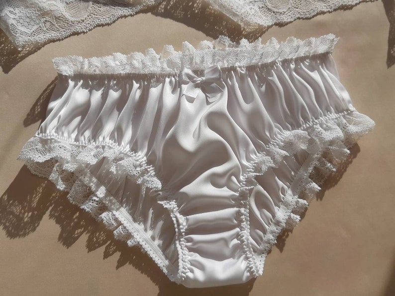 White Silk Panties Silk Knickers Women Sleepwear Silk image 6.