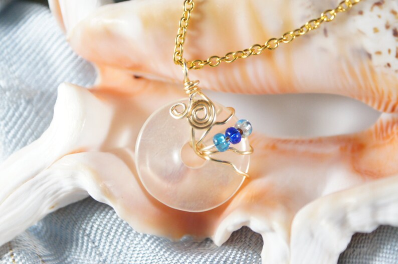 Clear Quartz Crystal Donut Pendant Wire wrapped donut Etsy