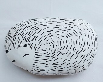 Screen Printed Hegdehog Decor - Hedgehog Cushion - Hedgehog Pillow - Hedgehog Print - Hedgehog Softie