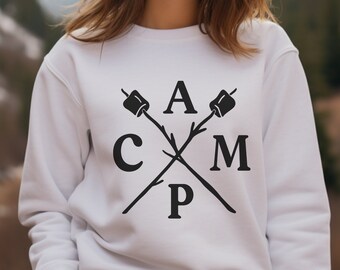 CAMPING SWEATSHIRT, adult camping sweatshirt, cute camping sweatshirt, smores crewneck, camping crewneck, graphic crewneck, camping pullover