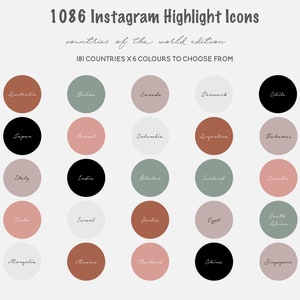 Countries of the World - Instagram Highlight x 1086 icons - Instagram Story Covers
