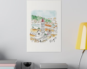 Trogir, Croatia Illustration Canvas Print