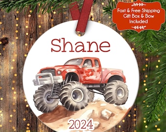 Children's Monster Truck Christmas ornament.Christmas ornament.Personalized christmas ornament.Monster Truck Ornament.