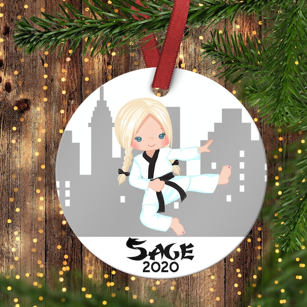 Girls Karate Christmas ornament.Karate Children's Ornament.Christmas ornament.Personalized christmas ornament.Karate Ornament