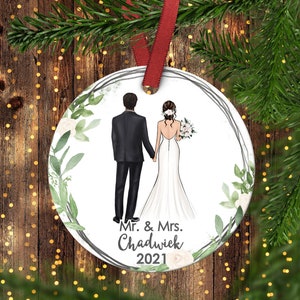 Personalized Newlywed Christmas Ornament.Mr & Mrs. Ornament.Our First Christmas ornament