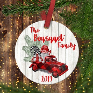 Gnome Christmas Ornamnet.Family Christmas Ornament.Gnome Christmas Gift.Personalized Family Ornament