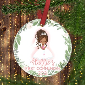 First Communion Christmas Ornament. First Holy Communion Gift. Girl&#39;s First Communion Gift