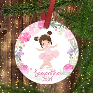 Girl's Ballerina Christmas ornament.Dance Christmas Ornament.Ballerina Ornament.Christmas ornament.Personalized Christmas ornament