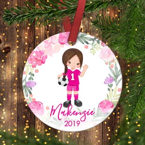 Mädchen Fußball Weihnachten Ornament.Soccer Ornament.Soccer Player Gift.Christmas ornament.Personalized christmas ornament