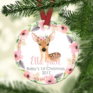 Baby&#39;s first Christmas ornament.Baby Deer.Christmas ornament.Personalized christmas ornament.Baby&#39;s first Christmas.