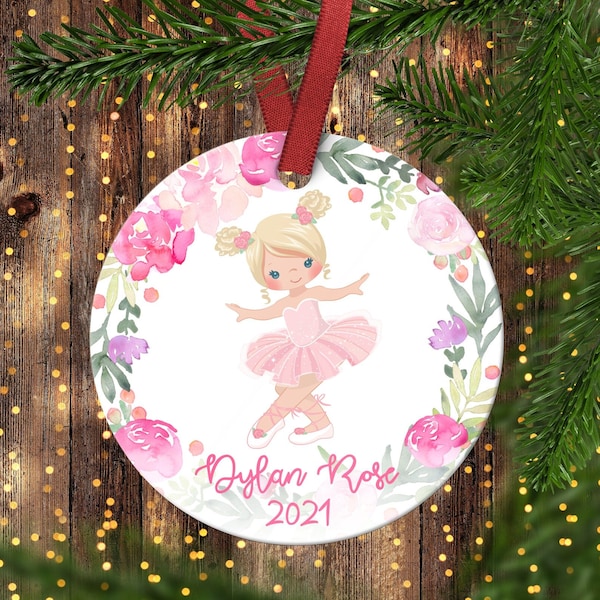 Girl's Christmas ornament.Dance Christmas Ornament.Ballerina Ornament.Christmas ornament.Personalized Christmas ornament