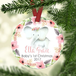 baby elephant christmas ornament
