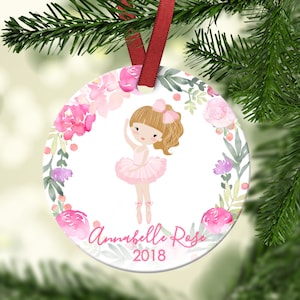 Girl's Christmas ornament.Dance Christmas Ornament.Ballerina Ornament.Christmas ornament.Personalized Christmas ornament