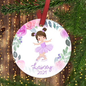 Girl's Ballerina Christmas ornament.Dance Christmas Ornament.Ballerina Ornament.Christmas ornament.Personalized Christmas ornament