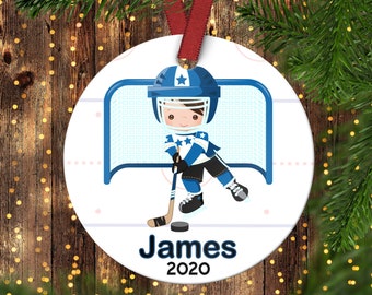 Children's Hockey Christmas ornament.Hockey Children's Ornament.Christmas ornament.Personalized christmas ornament.Ice Hockey Ornament