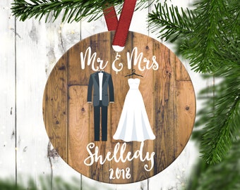 Personalized Newlywed Christmas Ornament