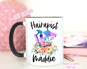 Hairapist Custom Coffee Mug.Hair stylist mug.Hair dresser.Hair stylist.cute coffee mug.DISHWASHER SAFE coffee mug