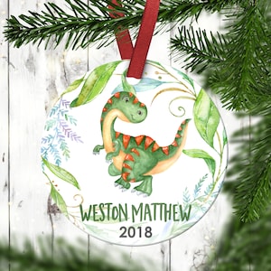 子供用恐竜クリスマスオーナメント。ベビー恐竜。TRexオーナメント。クリスマスオーナメント。パーソナライズされたクリスマスオーナメント。恐竜オーナメント
