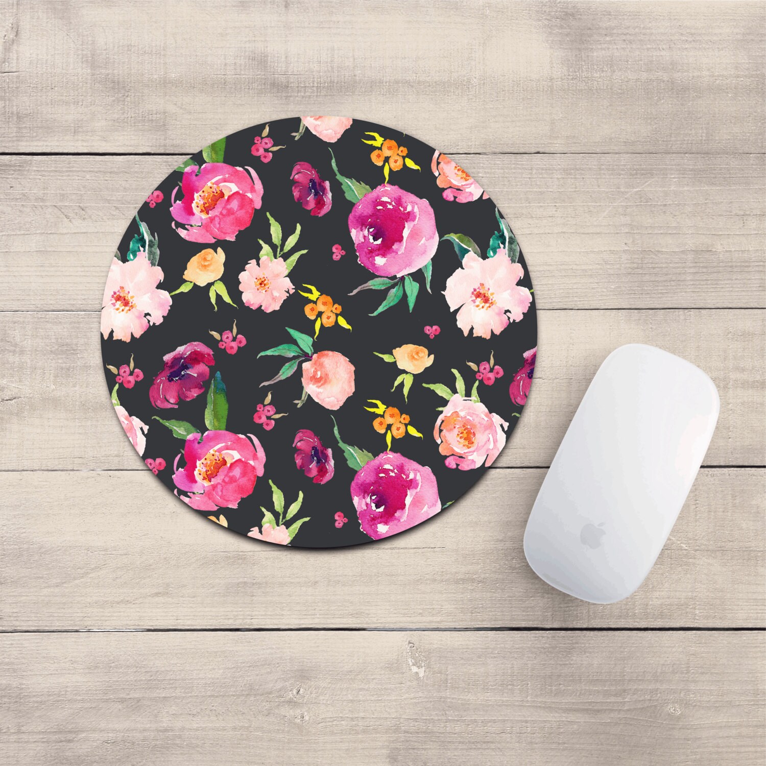 FLORAL Mouse Pad/mousepad/watercolor Floral/desk Decor/girly Etsy