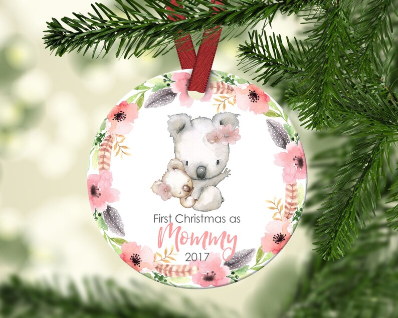 Mommy's First Christmas.First Christmas As Mommy.New Mom Ornament.Mommy's First Christmas Ornament.Christmas Ornament.Ceramic Ornament image 1