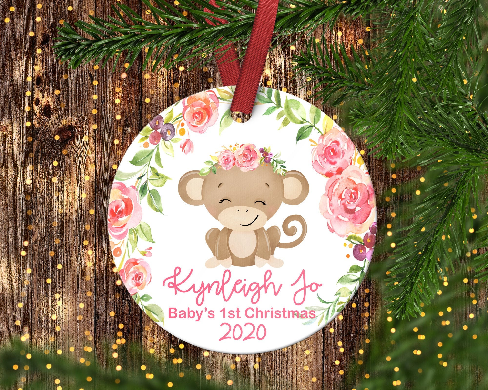 Discover Baby's FIRST Christmas ornament.Baby Monkey.Christmas ornament