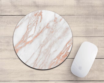 Rose gold Marble mousepad/white marble/marble mousepad/mousepad/desk accessory/cute mousepad/marble decor/rose gold