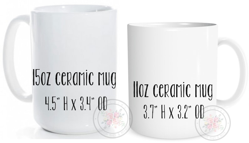Puede incluir: Dos tazas de cer&aacute;mica blancas, una de 15 oz y otra de 11 oz. La taza m&aacute;s grande mide 4,5 pulgadas de alto y 3,4 pulgadas de di&aacute;metro. La taza m&aacute;s peque&ntilde;a mide 3,7 pulgadas de alto y 3,2 pulgadas de di&aacute;metro.