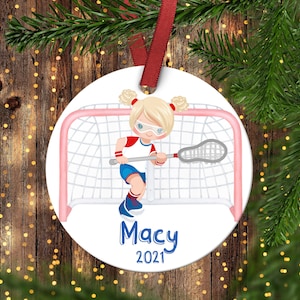 Children&#39;s Lacrosse Christmas ornament.Lacrosse.Children&#39;s Ornament.Personalized christmas ornament.Girl&#39;s Lacrosse Ornament