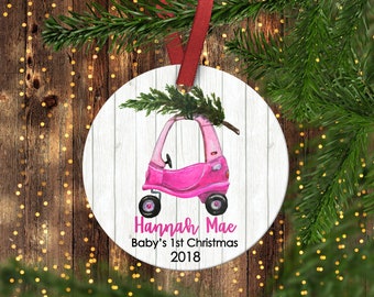 Baby's eerste kerstornament. Christmas Ornament.Girl's Christmas Ornament.Gepersonaliseerde kerst ornament