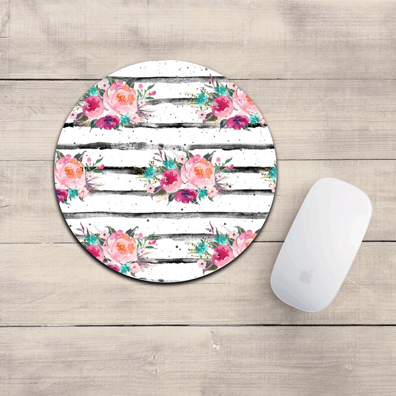 FLORAL Mouse Pad/mousepad/watercolor Floral/desk Decor/girly Etsy