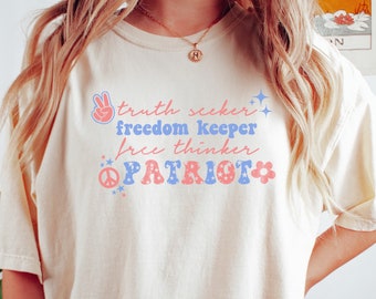 Patriotic Mom Graphic Tee Tshirt, Funny TShirt