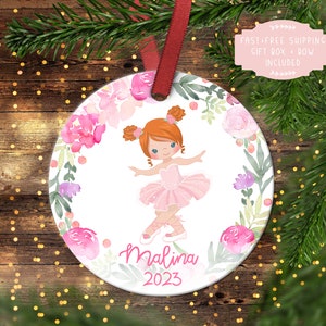 Girl&#39;s Christmas ornament.Dance Christmas Ornament.Ballerina Ornament.Christmas ornament.Personalized Christmas ornament