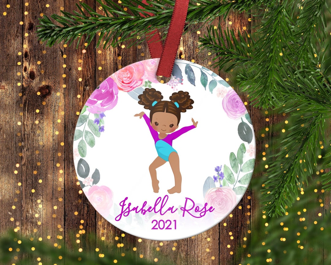 Girl's Gymnast Christmas Ornament.gymnastics Ornament.gymnastics